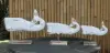 Product image 5 of the product “Whale on a stand, wood in white. Set of 3; Size L: 47x15x38cm H, Size M:38x13x30cm H, Size S: 28x10x26cm H. ”